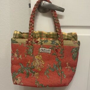 Braided handle fabric handbag NWOT
